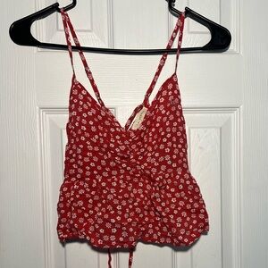 PacSun Floral Red Women's Top